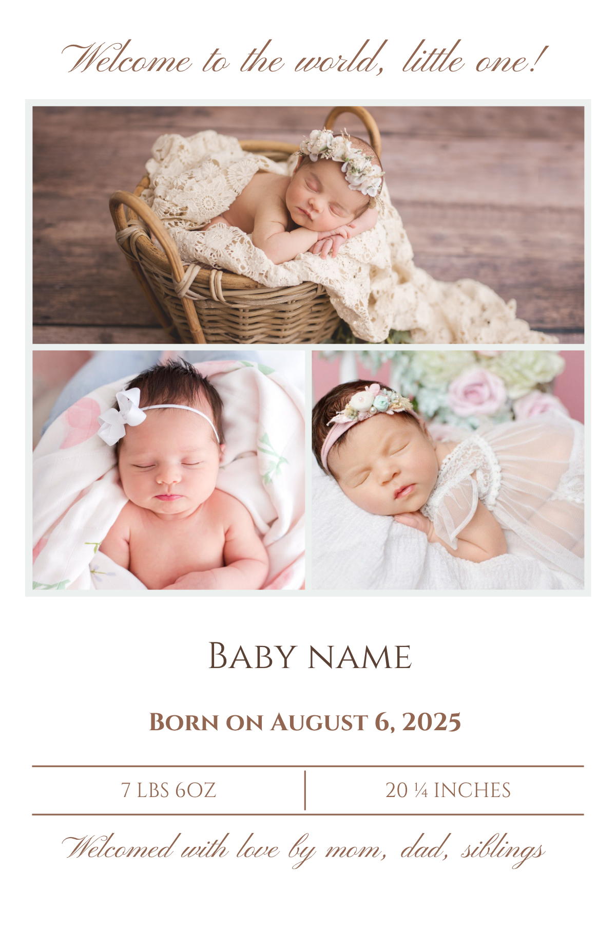 Baby Announcement 3''x4''