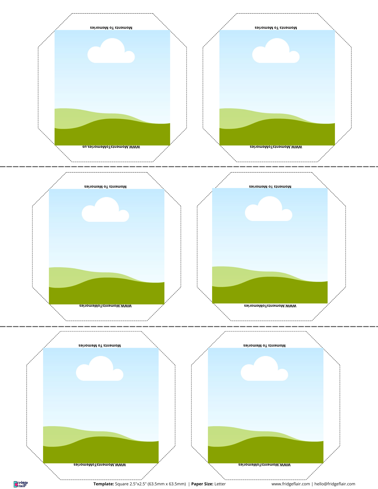 2.5''x2.5'' Acrylic Magnets Set of 6